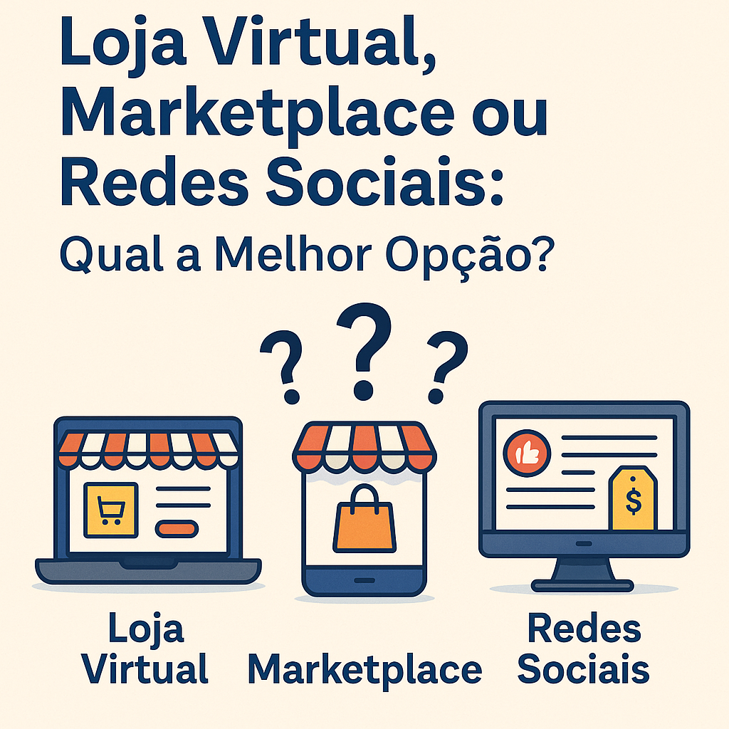 Diferença entre loja virtual, marketplace e redes sociais para vender online